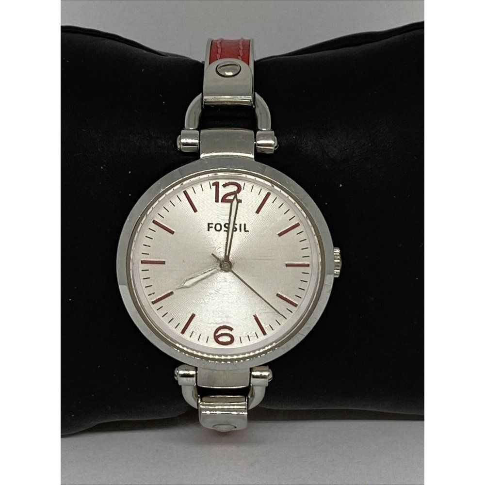 Fossil ES3258 Womens Pink Leather Stainless Steel